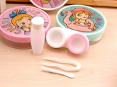Estuche para lentes de contacto de color multicolor para niña linda